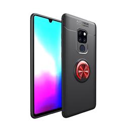 Auto Focus Invisible Ring Holder Soft Phone Case for Huawei Mate 20 X - Black Red