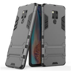 Armor Premium Tactical Grip Kickstand Shockproof Dual Layer Rugged Hard Cover for Huawei Mate 20 X - Gray