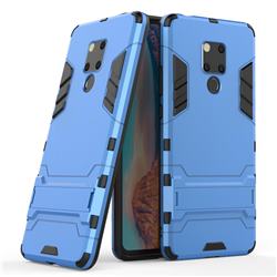 Armor Premium Tactical Grip Kickstand Shockproof Dual Layer Rugged Hard Cover for Huawei Mate 20 X - Light Blue