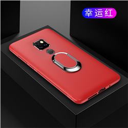 Anti-fall Invisible 360 Rotating Ring Grip Holder Kickstand Phone Cover for Huawei Mate 20 X - Red