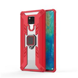 Predator Armor Metal Ring Grip Shockproof Dual Layer Rugged Hard Cover for Huawei Mate 20 X - Red