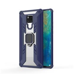 Predator Armor Metal Ring Grip Shockproof Dual Layer Rugged Hard Cover for Huawei Mate 20 X - Blue