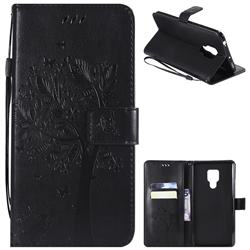 Embossing Butterfly Tree Leather Wallet Case for Huawei Mate 20 X - Black