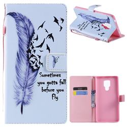 Feather Birds PU Leather Wallet Case for Huawei Mate 20 X