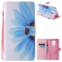 Blue Sunflower PU Leather Wallet Case for Huawei Mate 20 X