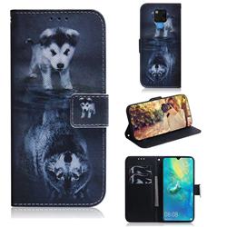 Wolf and Dog PU Leather Wallet Case for Huawei Mate 20 X