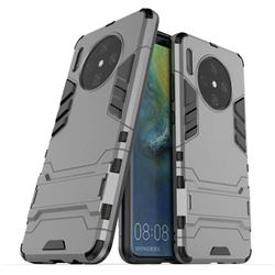 Armor Premium Tactical Grip Kickstand Shockproof Dual Layer Rugged Hard Cover for Huawei Mate 30 - Gray