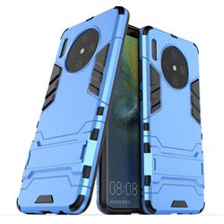 Armor Premium Tactical Grip Kickstand Shockproof Dual Layer Rugged Hard Cover for Huawei Mate 30 - Light Blue