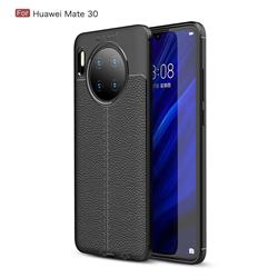 Luxury Auto Focus Litchi Texture Silicone TPU Back Cover for Huawei Mate 30 - Black