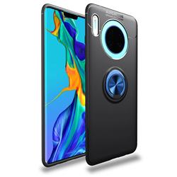 Auto Focus Invisible Ring Holder Soft Phone Case for Huawei Mate 30 - Black Blue