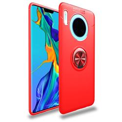 Auto Focus Invisible Ring Holder Soft Phone Case for Huawei Mate 30 - Red