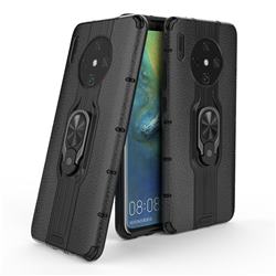 Alita Battle Angel Armor Metal Ring Grip Shockproof Dual Layer Rugged Hard Cover for Huawei Mate 30 - Black