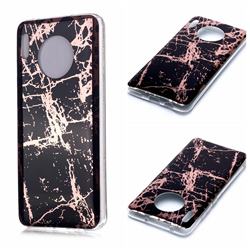 Black Galvanized Rose Gold Marble Phone Back Cover for Huawei Mate 30