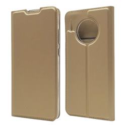 Ultra Slim Card Magnetic Automatic Suction Leather Wallet Case for Huawei Mate 30 - Champagne