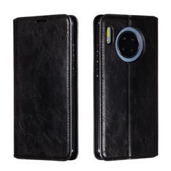 Retro Slim Magnetic Crazy Horse PU Leather Wallet Case for Huawei Mate 30 - Black