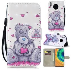 Love Panda 3D Painted Leather Wallet Phone Case for Huawei Mate 30