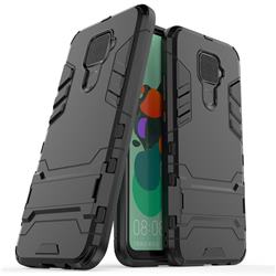 Armor Premium Tactical Grip Kickstand Shockproof Dual Layer Rugged Hard Cover for Huawei Mate 30 Lite(Nova 5i Pro) - Black