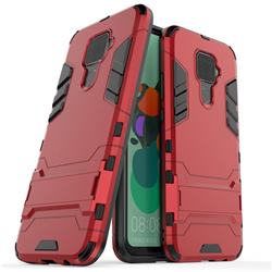 Armor Premium Tactical Grip Kickstand Shockproof Dual Layer Rugged Hard Cover for Huawei Mate 30 Lite(Nova 5i Pro) - Wine Red
