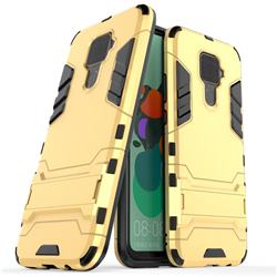 Armor Premium Tactical Grip Kickstand Shockproof Dual Layer Rugged Hard Cover for Huawei Mate 30 Lite(Nova 5i Pro) - Golden