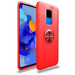 Auto Focus Invisible Ring Holder Soft Phone Case for Huawei Mate 30 Lite(Nova 5i Pro) - Red