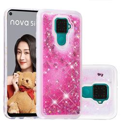 Dynamic Liquid Glitter Quicksand Sequins TPU Phone Case for Huawei Mate 30 Lite(Nova 5i Pro) - Rose