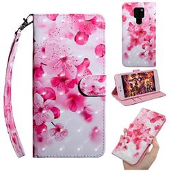 Peach Blossom 3D Painted Leather Wallet Case for Huawei Mate 30 Lite(Nova 5i Pro)