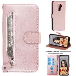 Retro Luxury Zipper Leather Phone Wallet Case for Huawei Mate 30 Lite(Nova 5i Pro) - Pink