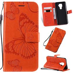 Embossing 3D Butterfly Leather Wallet Case for Huawei Mate 30 Lite(Nova 5i Pro) - Orange