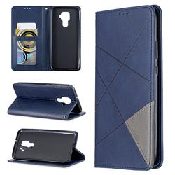 Prismatic Slim Magnetic Sucking Stitching Wallet Flip Cover for Huawei Mate 30 Lite(Nova 5i Pro) - Blue