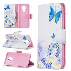 Butterflies Flowers Leather Wallet Case for Huawei Mate 30 Lite(Nova 5i Pro)