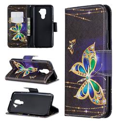 Golden Shining Butterfly Leather Wallet Case for Huawei Mate 30 Lite(Nova 5i Pro)