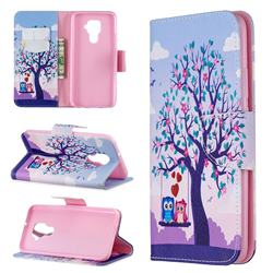 Tree and Owls Leather Wallet Case for Huawei Mate 30 Lite(Nova 5i Pro)