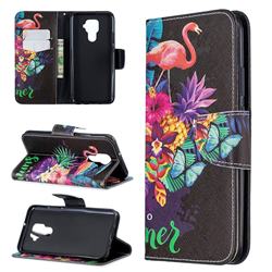 Flowers Flamingos Leather Wallet Case for Huawei Mate 30 Lite(Nova 5i Pro)