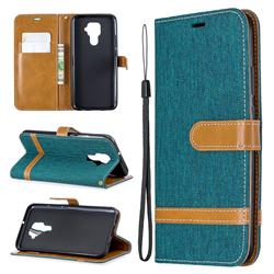 Jeans Cowboy Denim Leather Wallet Case for Huawei Mate 30 Lite(Nova 5i Pro) - Green