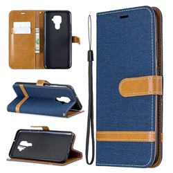 Jeans Cowboy Denim Leather Wallet Case for Huawei Mate 30 Lite(Nova 5i Pro) - Dark Blue
