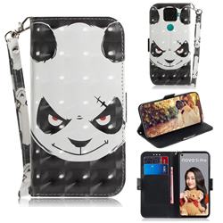 Angry Bear 3D Painted Leather Wallet Phone Case for Huawei Mate 30 Lite(Nova 5i Pro)