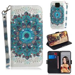 Peacock Mandala 3D Painted Leather Wallet Phone Case for Huawei Mate 30 Lite(Nova 5i Pro)