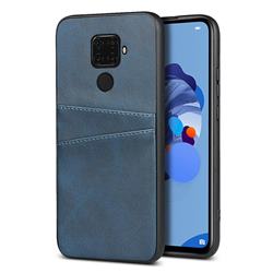 Simple Calf Card Slots Mobile Phone Back Cover for Huawei Mate 30 Lite(Nova 5i Pro) - Blue