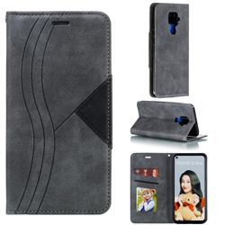 Retro S Streak Magnetic Leather Wallet Phone Case for Huawei Mate 30 Lite(Nova 5i Pro) - Gray