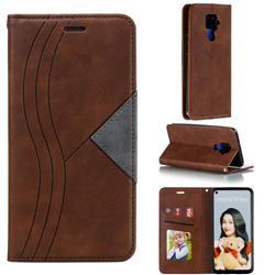 Retro S Streak Magnetic Leather Wallet Phone Case for Huawei Mate 30 Lite(Nova 5i Pro) - Brown