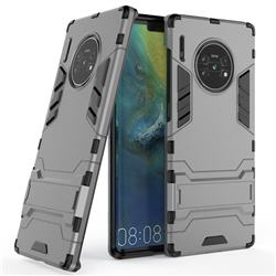 Armor Premium Tactical Grip Kickstand Shockproof Dual Layer Rugged Hard Cover for Huawei Mate 30 Pro - Gray