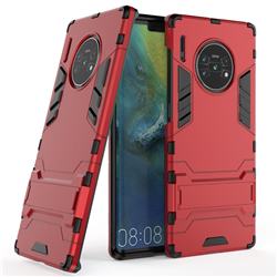 Armor Premium Tactical Grip Kickstand Shockproof Dual Layer Rugged Hard Cover for Huawei Mate 30 Pro - Wine Red