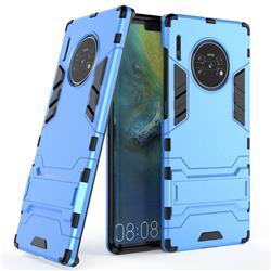Armor Premium Tactical Grip Kickstand Shockproof Dual Layer Rugged Hard Cover for Huawei Mate 30 Pro - Light Blue