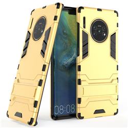 Armor Premium Tactical Grip Kickstand Shockproof Dual Layer Rugged Hard Cover for Huawei Mate 30 Pro - Golden
