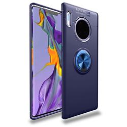 Auto Focus Invisible Ring Holder Soft Phone Case for Huawei Mate 30 Pro - Blue