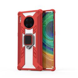 Predator Armor Metal Ring Grip Shockproof Dual Layer Rugged Hard Cover for Huawei Mate 30 Pro - Red