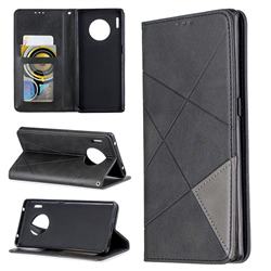 Prismatic Slim Magnetic Sucking Stitching Wallet Flip Cover for Huawei Mate 30 Pro - Black