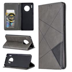Prismatic Slim Magnetic Sucking Stitching Wallet Flip Cover for Huawei Mate 30 Pro - Gray