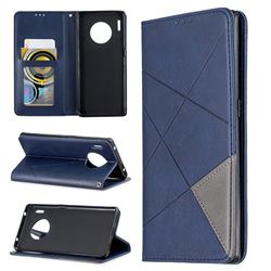 Prismatic Slim Magnetic Sucking Stitching Wallet Flip Cover for Huawei Mate 30 Pro - Blue