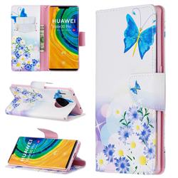 Butterflies Flowers Leather Wallet Case for Huawei Mate 30 Pro